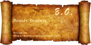 Bosch Orgona névjegykártya